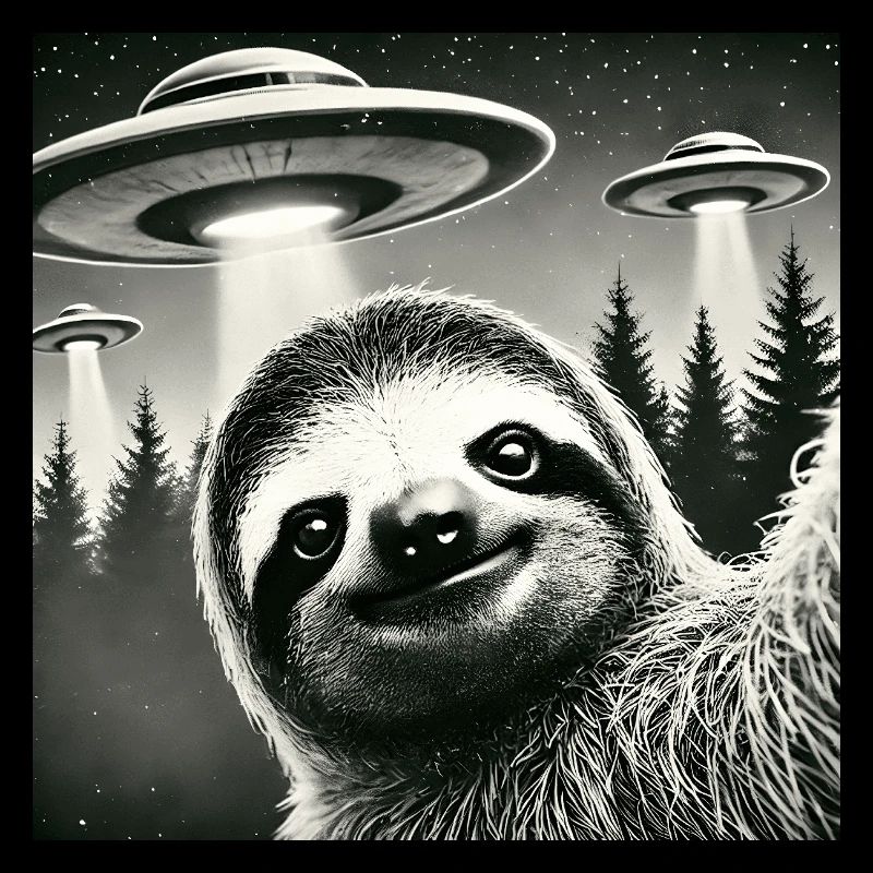 Lusitges Sloth UFO Alien Selfie