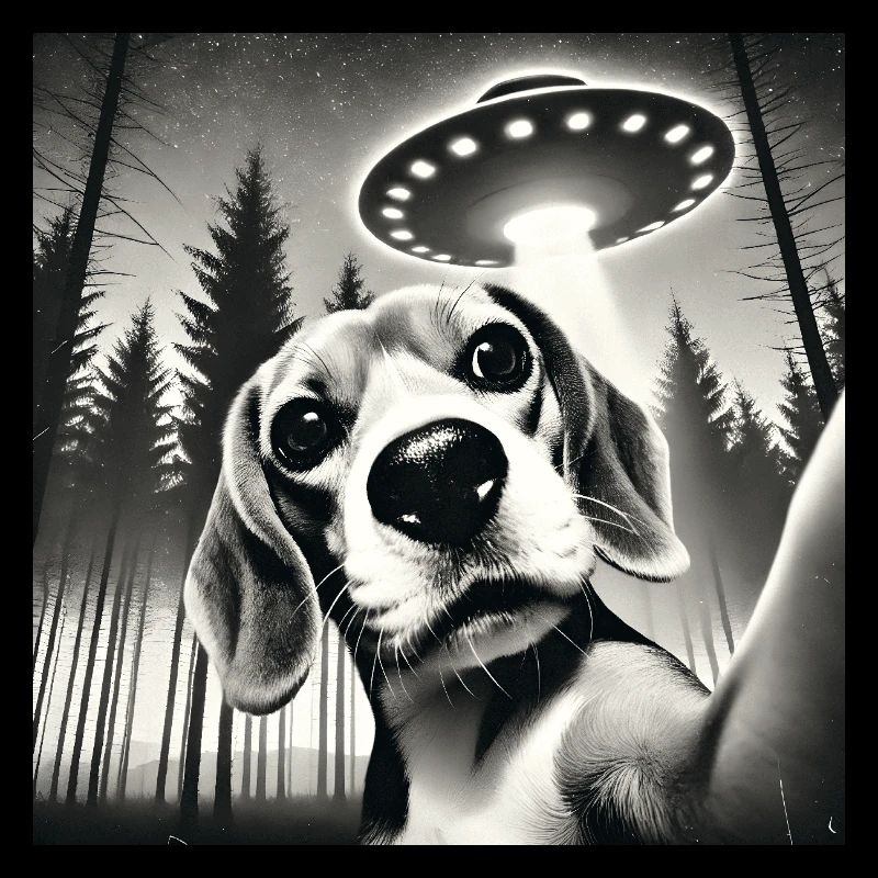 Lusitge Beagle Chien OVNI Alien Selfie