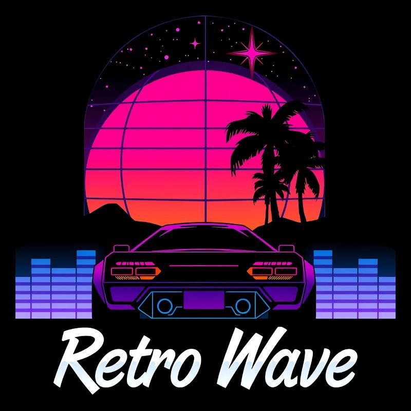 “Retro Wave” Synthwave desing