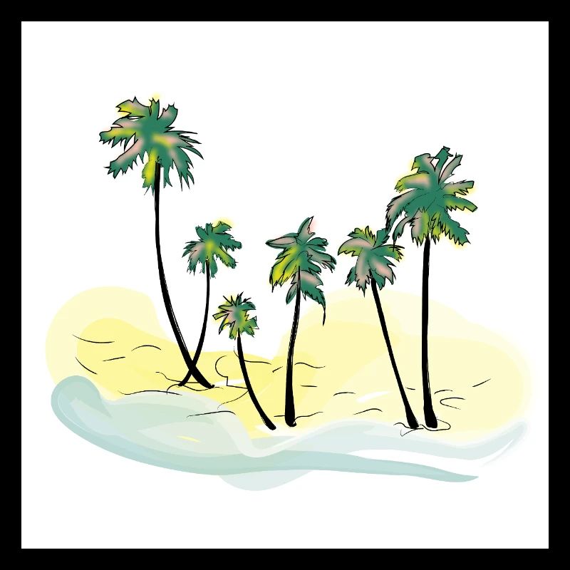 Paradiesischer Strand mit karibischen Palmen