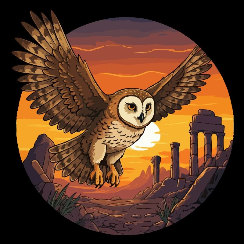 Owl at sunset