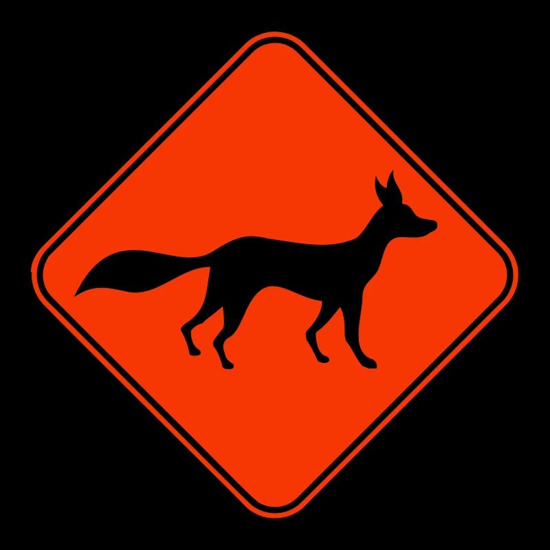 Red Fox Shield Caution Danger Warning