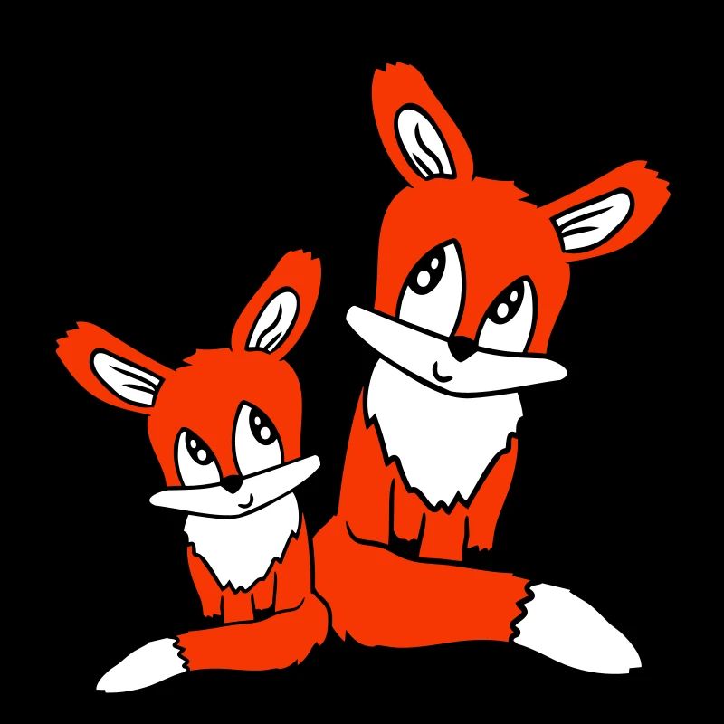2 Füchse Mutter Rotfuchs Kleines Kind Vater Mama