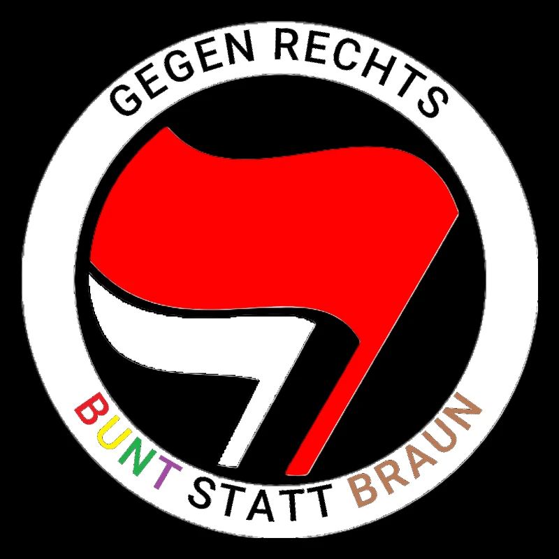 Antifa - Bunt statt Braun - weißer Ring