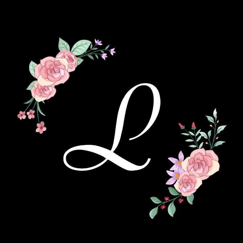 Rosa Blumenbuchstabe l