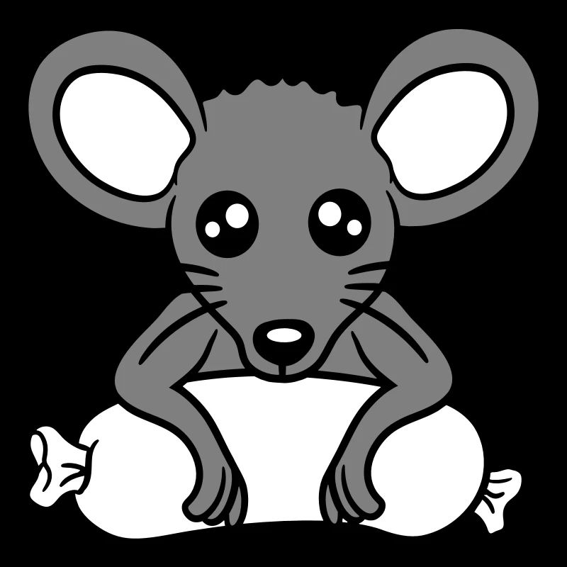 Mouse big sausage eating hunger sausage grilling