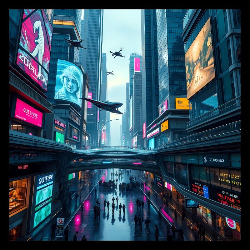 Futuristisches Neon-Stadtbild: Eine lebendige Vision