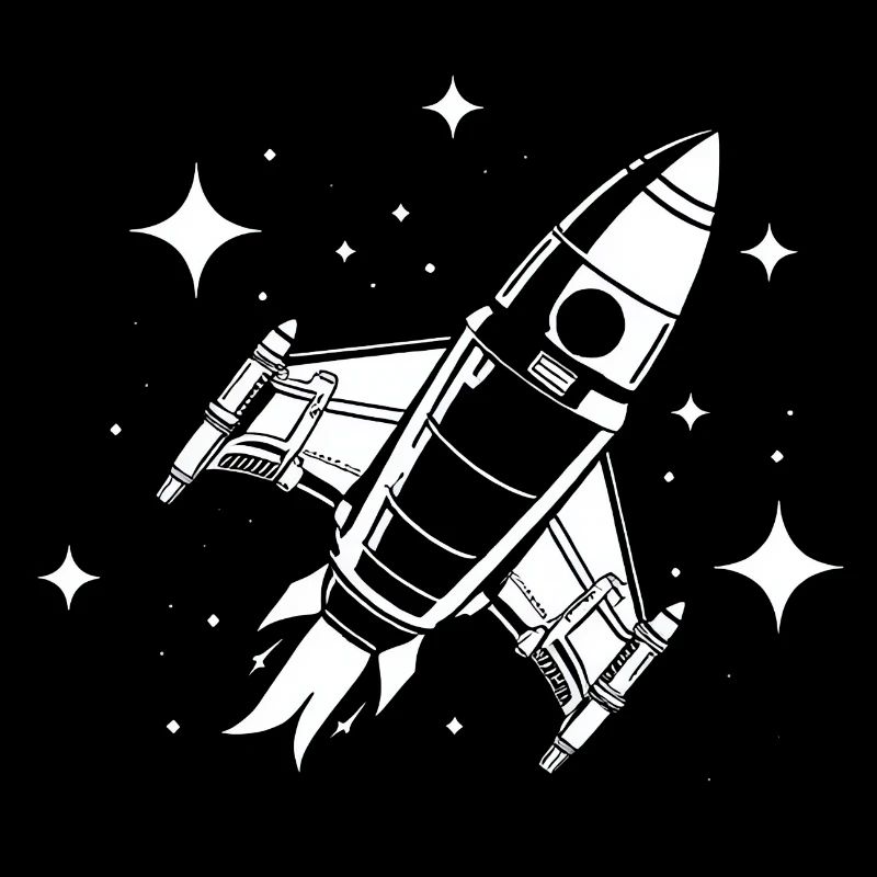 Fusée spatiale dans les étoiles