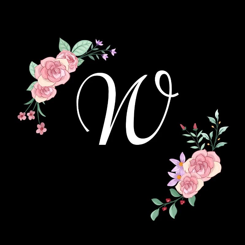 Rosa Blumenbuchstabe w