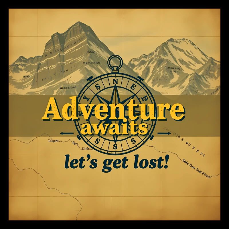 L’aventure vous attend Vintage Map Travel Explorer