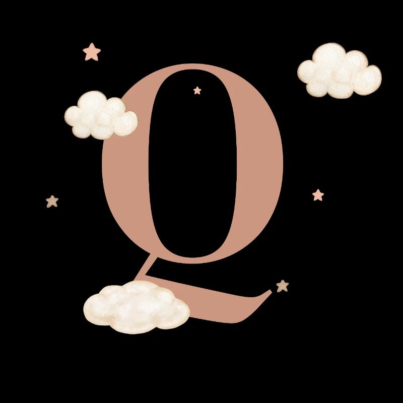 Buchstabe Q Wolken Sterne