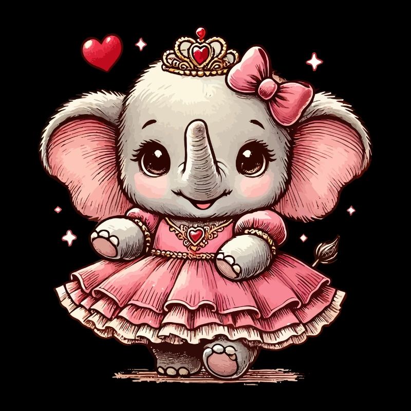 Princesse éléphant avec couronne