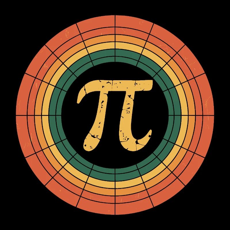 Retro Style Pi Tag Geometric Pattern Art