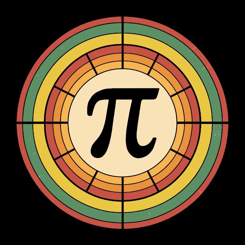 Retro Style Pi Tag Geometric Pattern Art