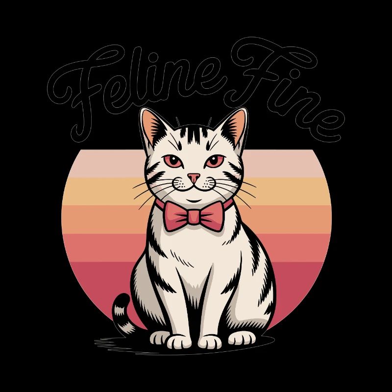 Feline Fine – Chat Sunset Rétro