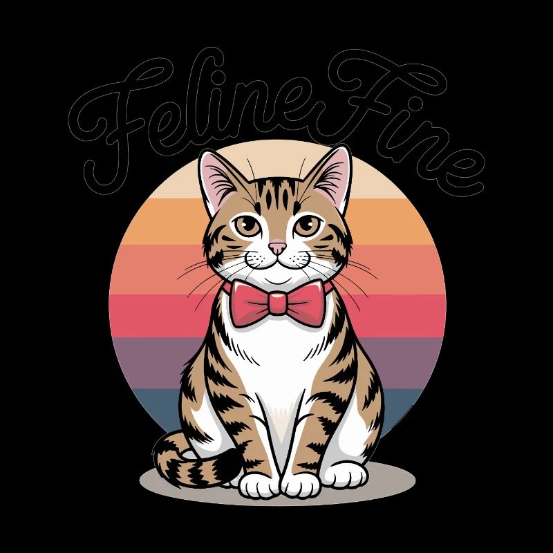 Feline Fine – Chat Sunset Rétro