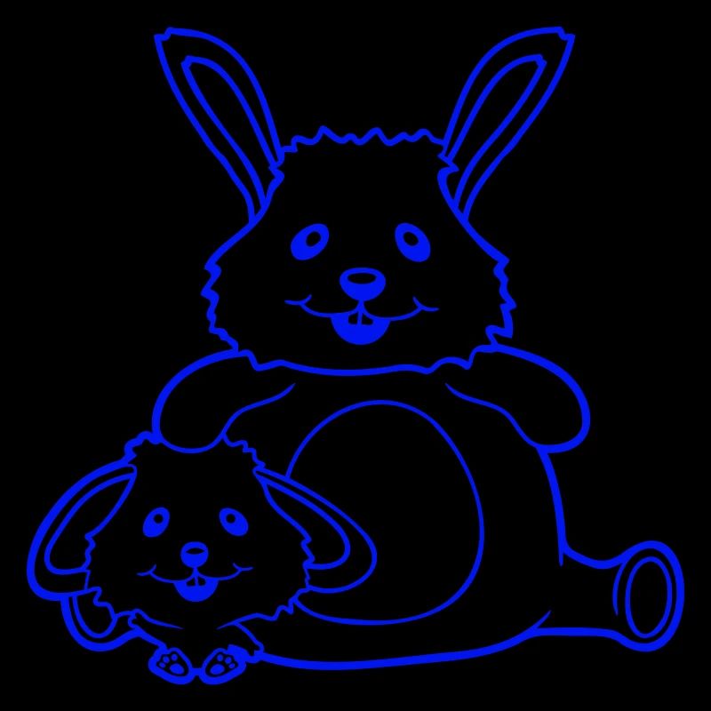 2 Hasen Kind Papa Mama Süß Zwei groß klein dick