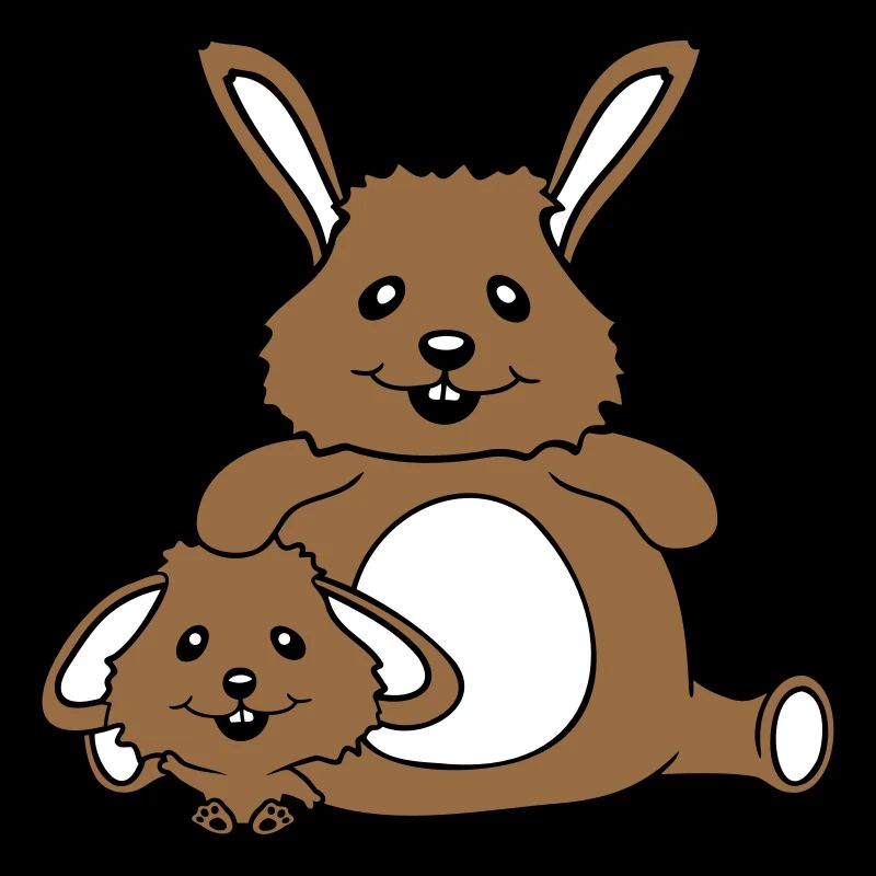 2 Hasen Kind Papa Mama Süß Zwei groß klein dick