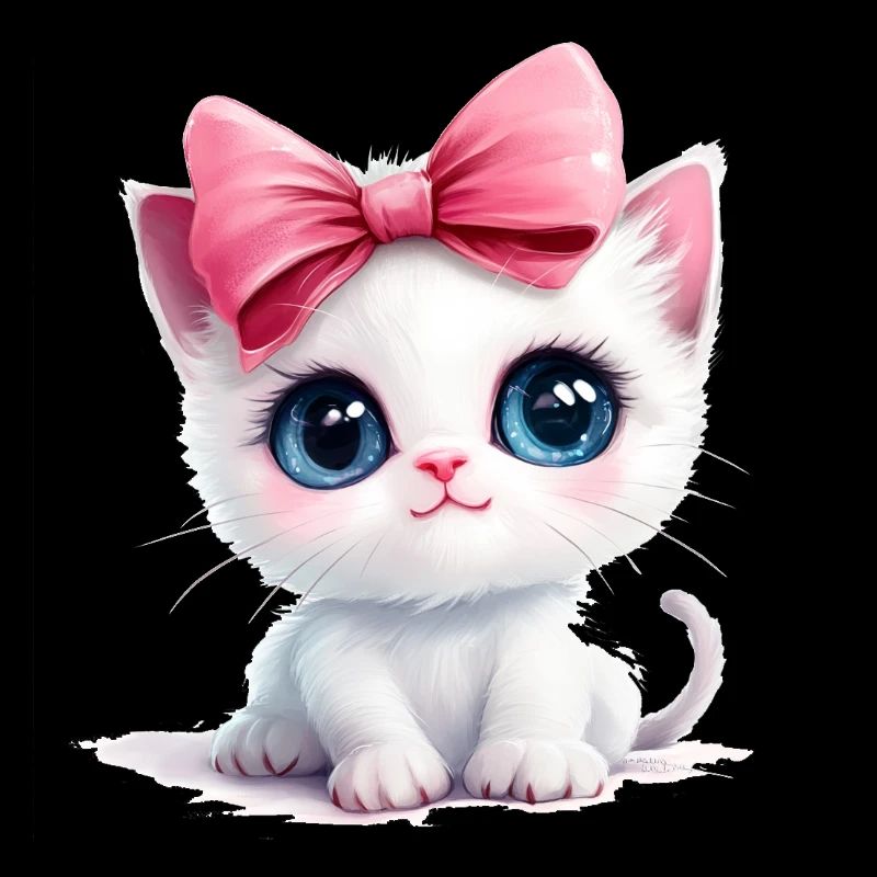 Chat mignon avec arc sur la tête