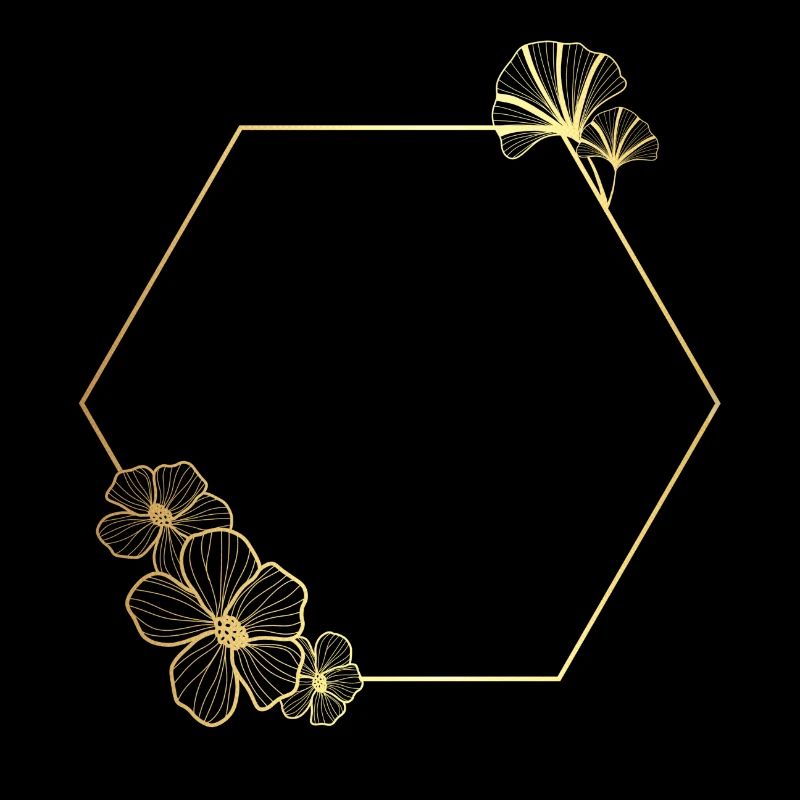 Letter g Gold Floral Frame