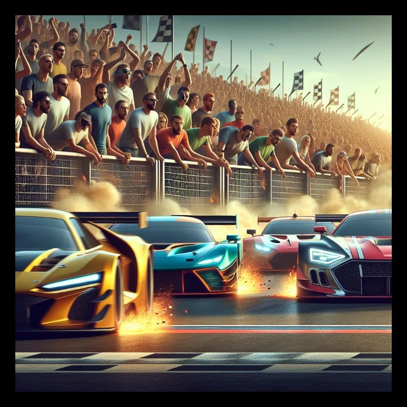 Voitures de course proches de l’arrivée