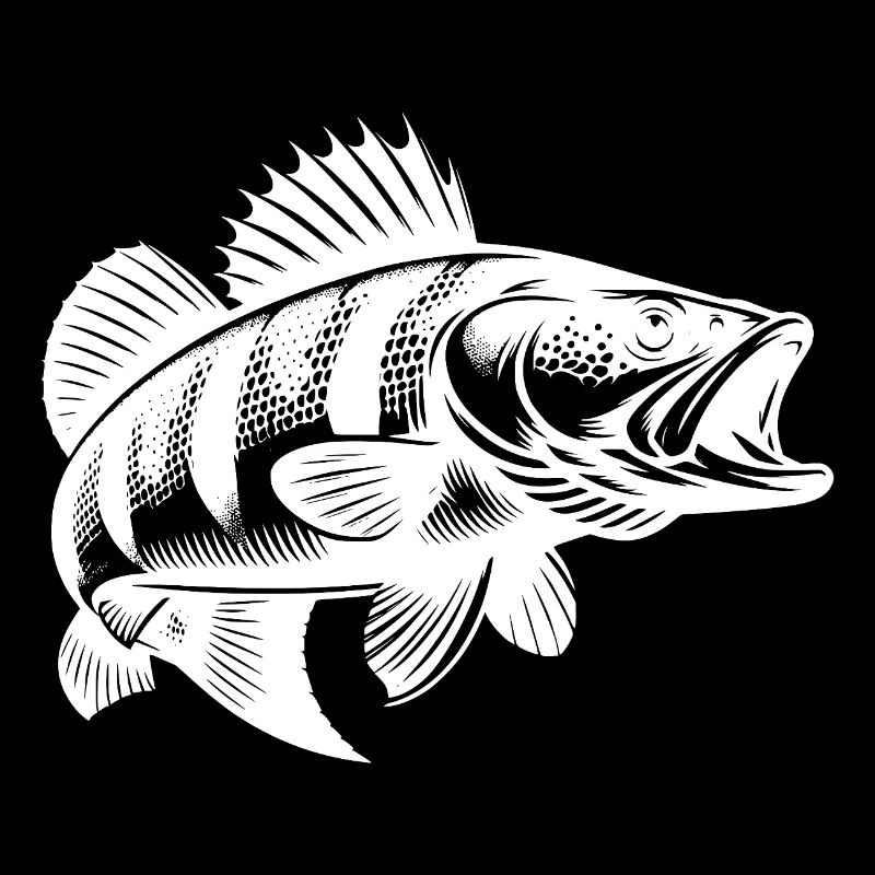 Conception de poisson de perche vintage pour les vrais pêcheurs