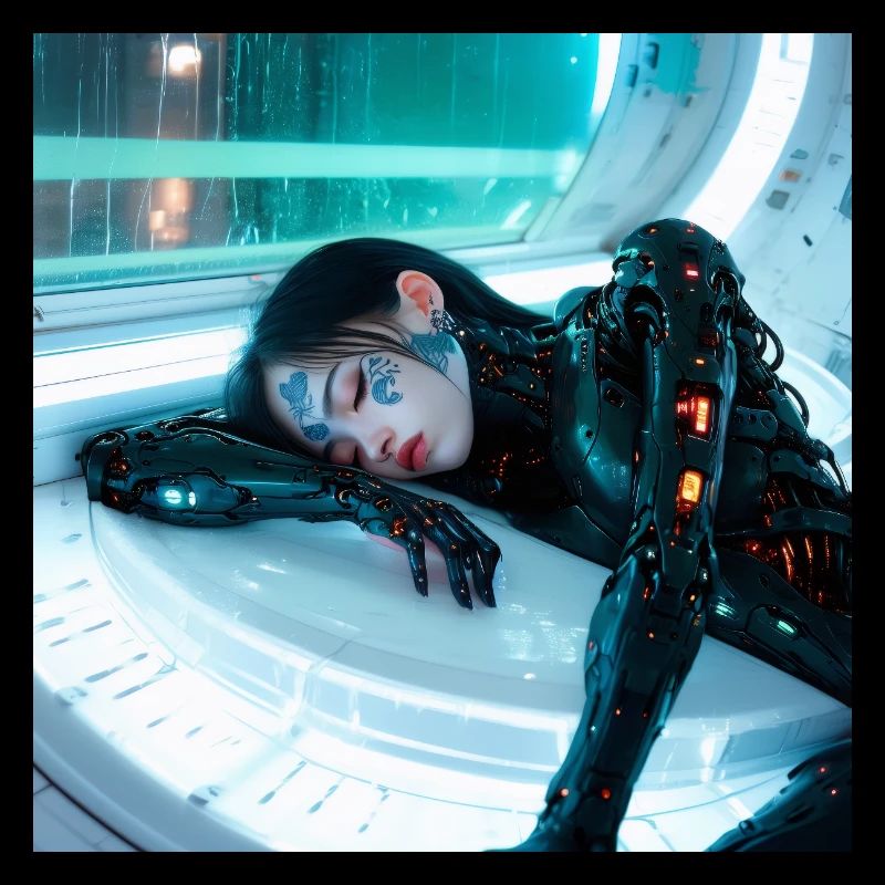 N-dless Nights: Schlafendes Cyberpunk-Mädchen