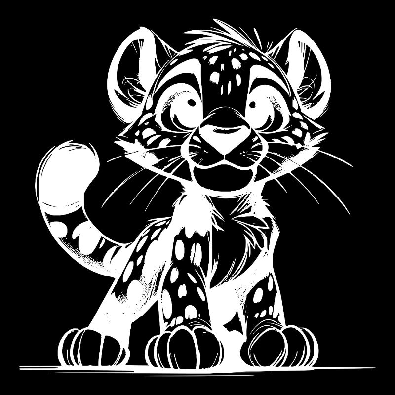 Kinder Zeichnung Leopard mit Schmuseblick