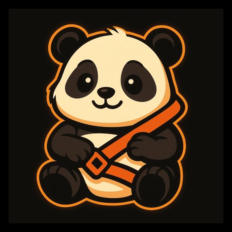 Cooler Panda angeschnallt