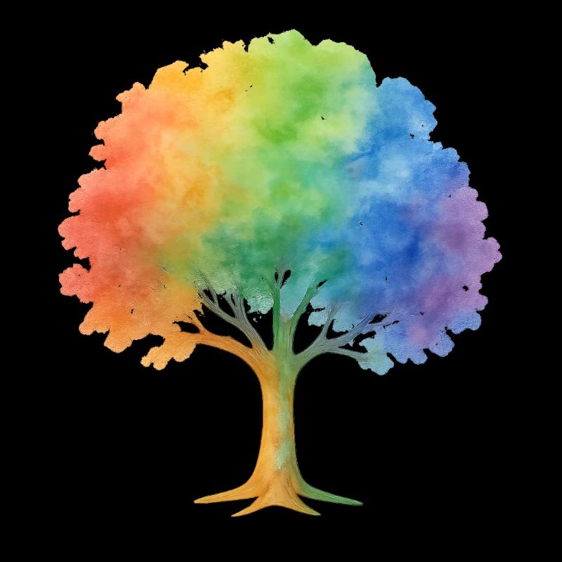 Rainbow Tree – Bunter Aquarell-Baum voller Leben u