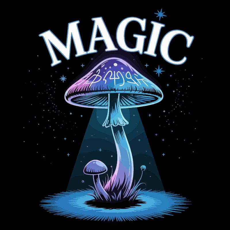 Magic mushroom in starlight