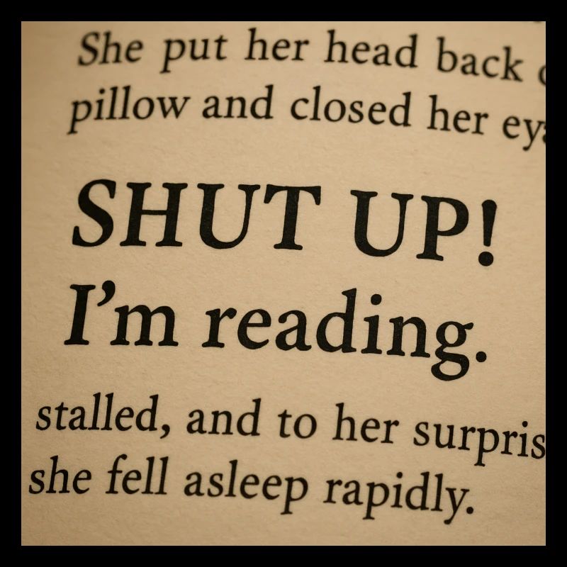 Silent! I'm reading!