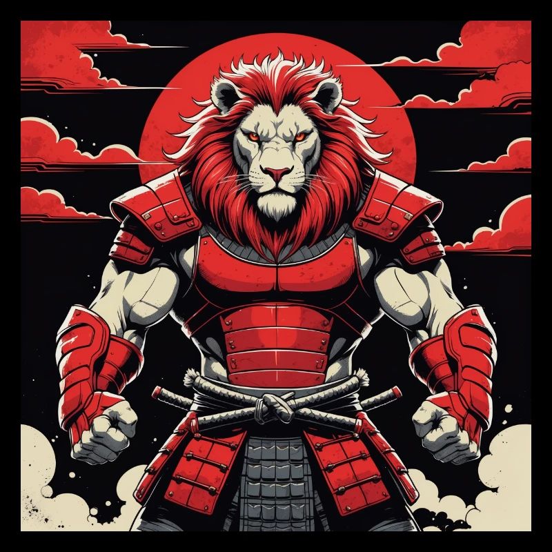 Samurai-Löwen-Krieger
