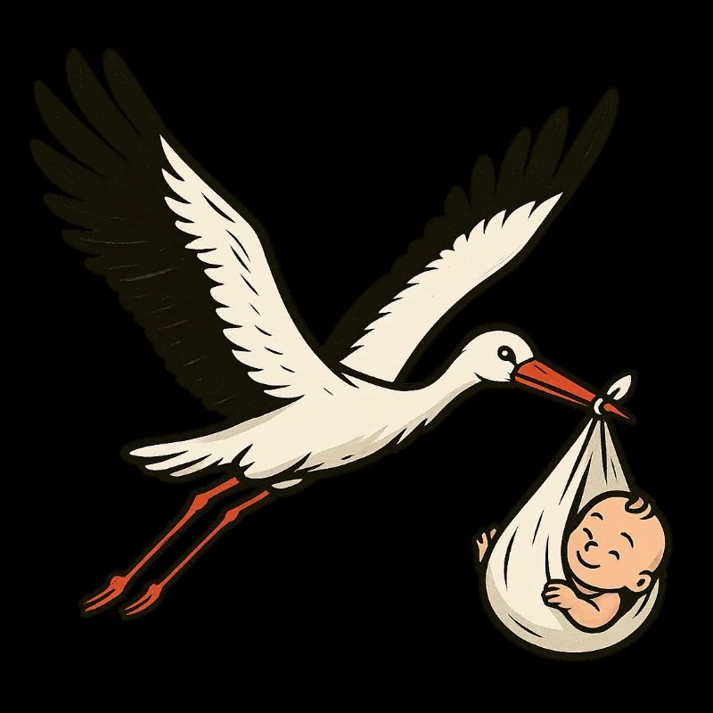 Cigogne blanche avec bébé