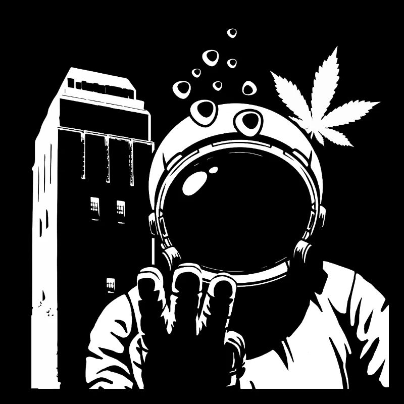 Austronaut Wasserturm und Hanf Weiß Transparent