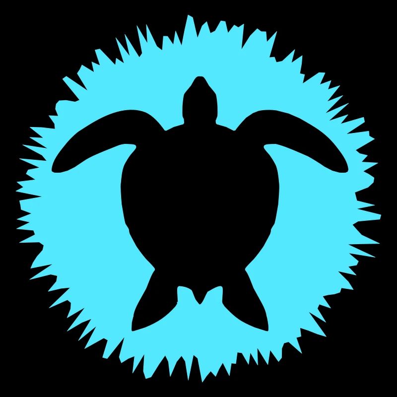 Water turtle flower pretty silhouette pattern