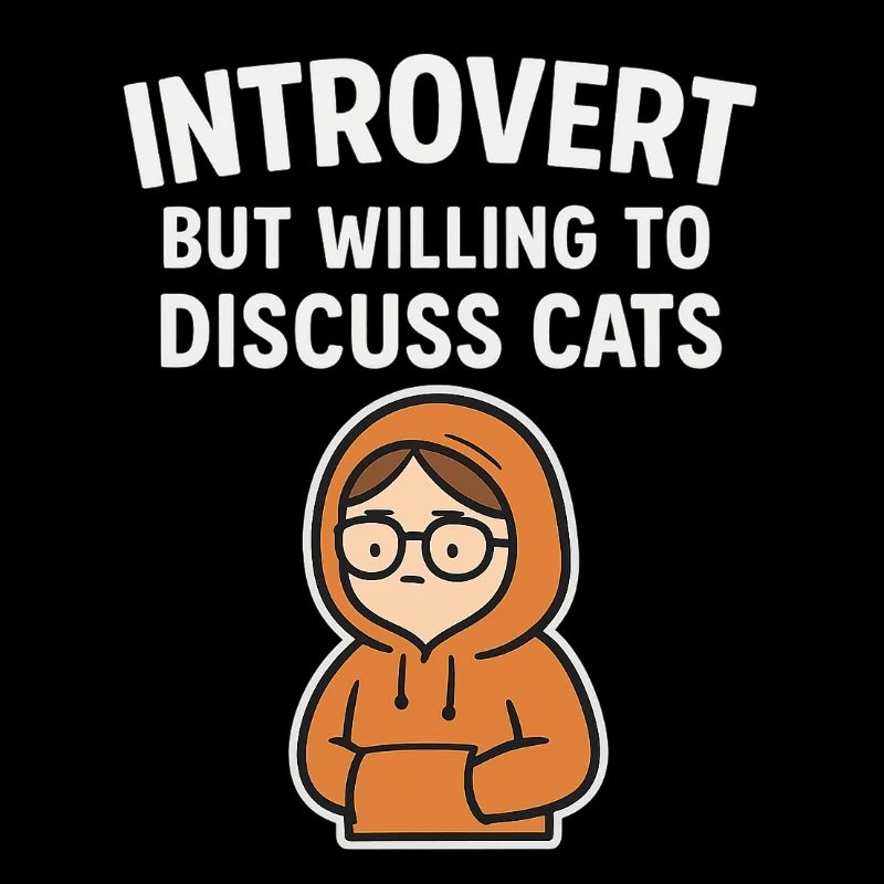 Introverted But Cats Go Okay – Pullover Hoodie