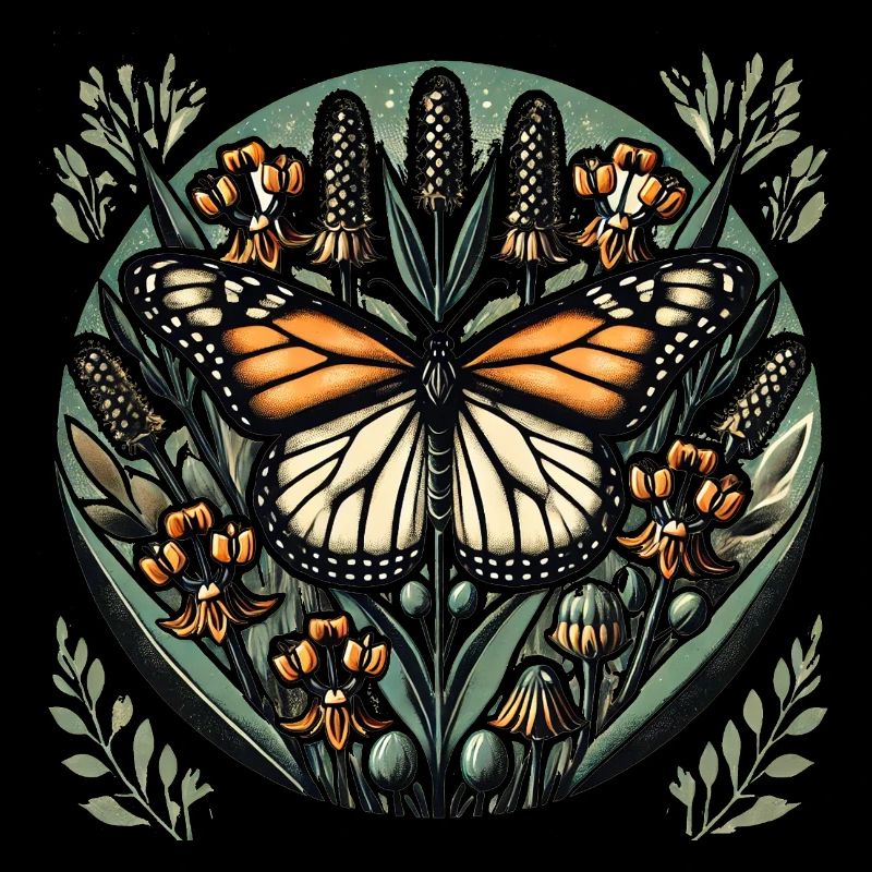 Papillon monarque vintage – Insecte classique de la nature