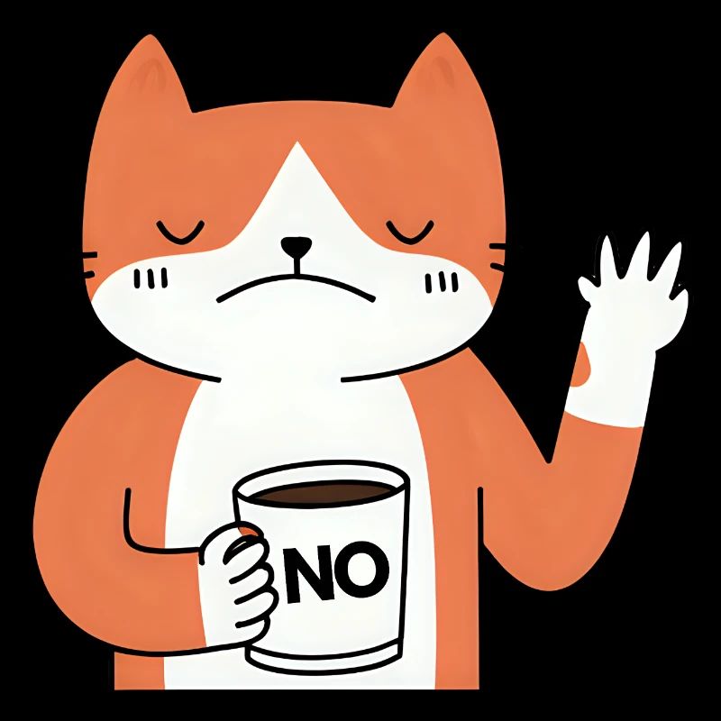 Katze No, Nein | Mürrische Comic Katze Kaffebecher