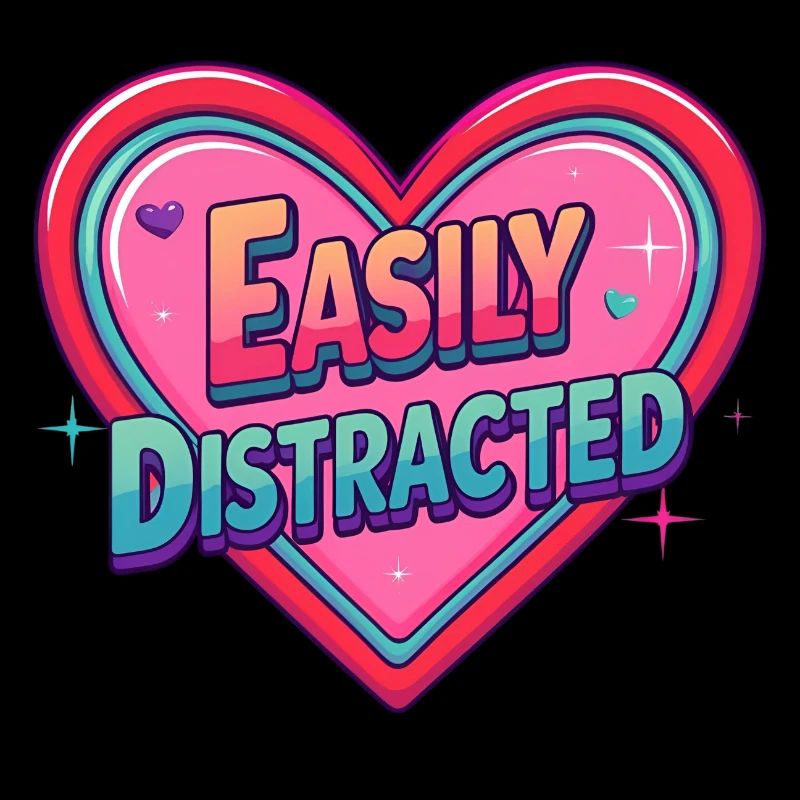 Easily Distracted – Retro Herz Design