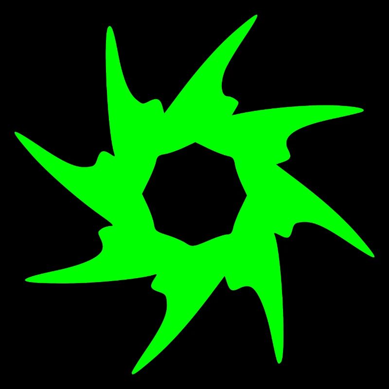 Circle with spines. Round in green