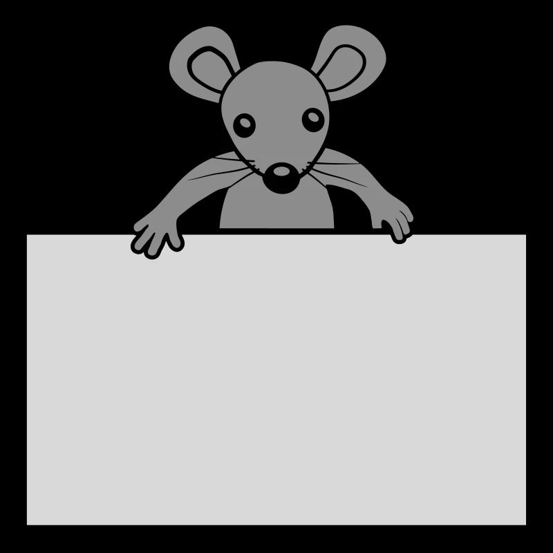 Maus mit Schild