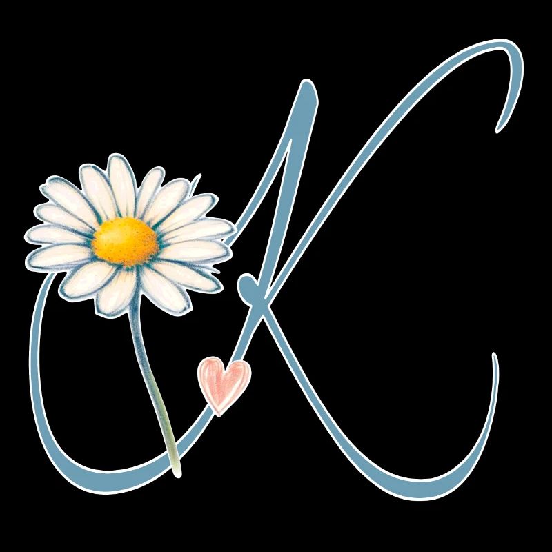 Buchstabe K Gänseblümchen Herz