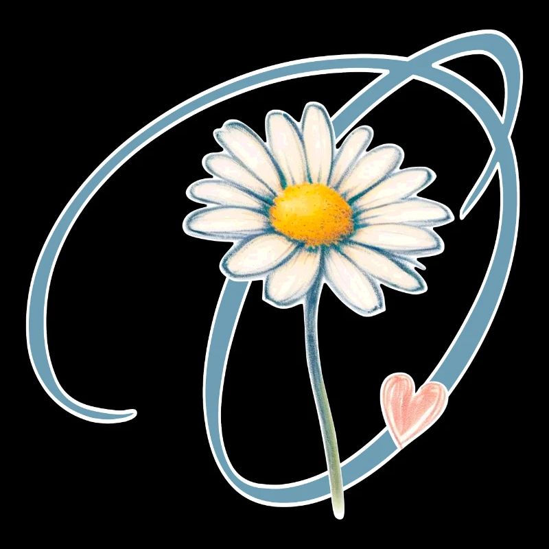 Gänseblümchen Herz Buchstabe O