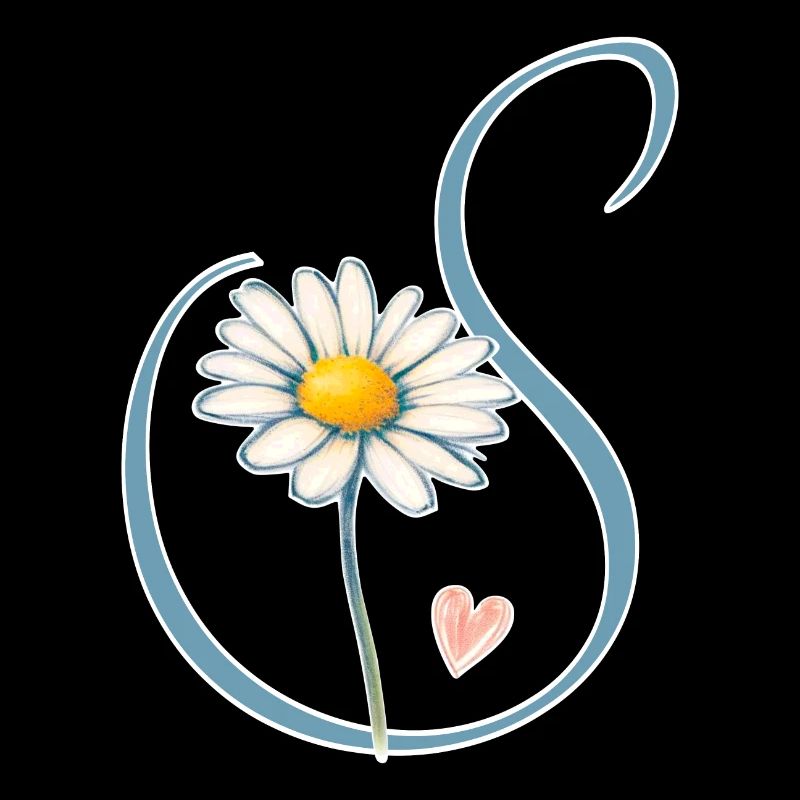 Buchstabe S Gänseblümchen Herz