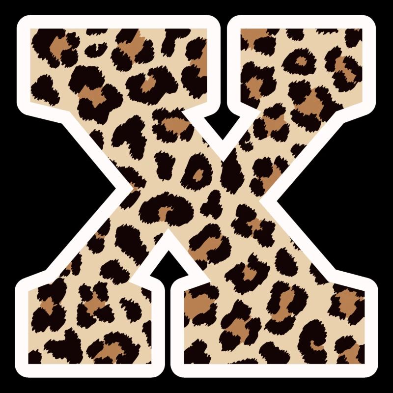 Letter X Leopard Pattern - Birthday Gift Idea