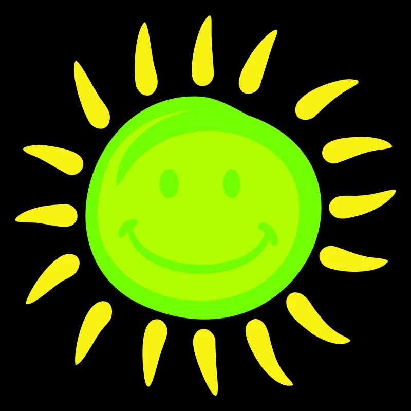 Bright Sun Funny Face Smile Comic Cartoon