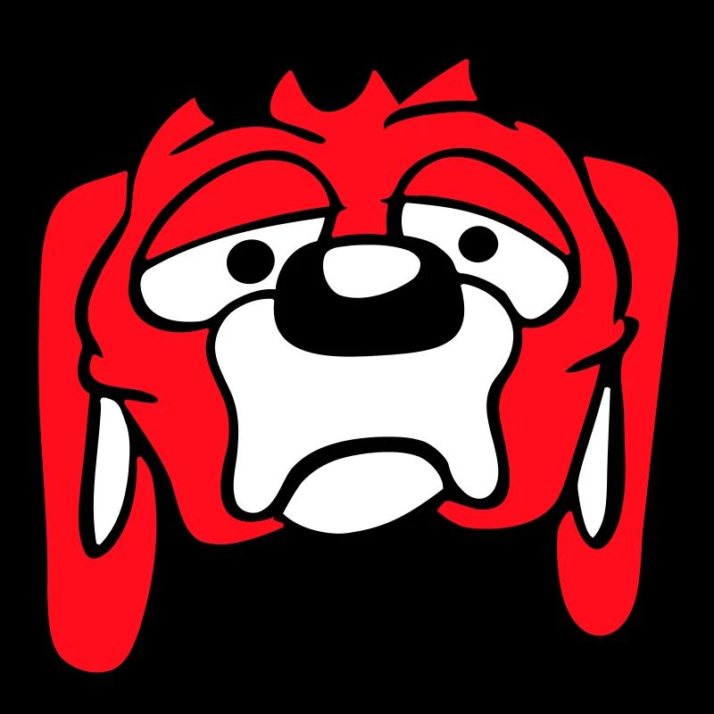 Le chien a l’air malheureux, triste, timide, peur