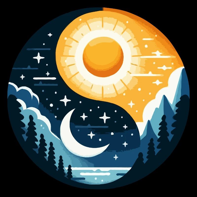 Yin Yang Sonne und Mond
