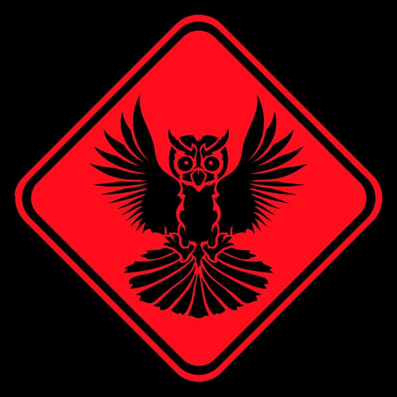 Owl Warning Danger Zone Sign Note Attention